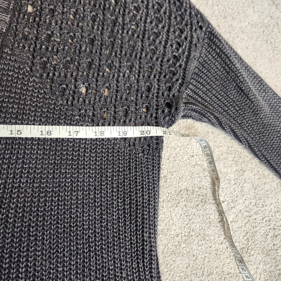 Y2K Charcoal Crochet Knit Cardigan Sweater Whimsigoth Dark Fairy Size M Witchy - Picture 10 of 16